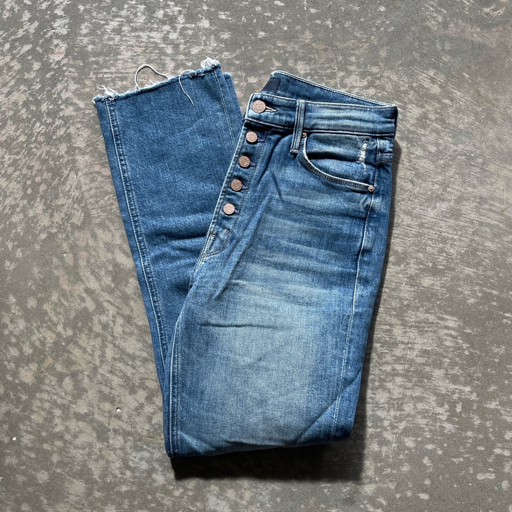 Mother Denim Jeans Size 26 Pixie Dazzler Ankle Fray Popism